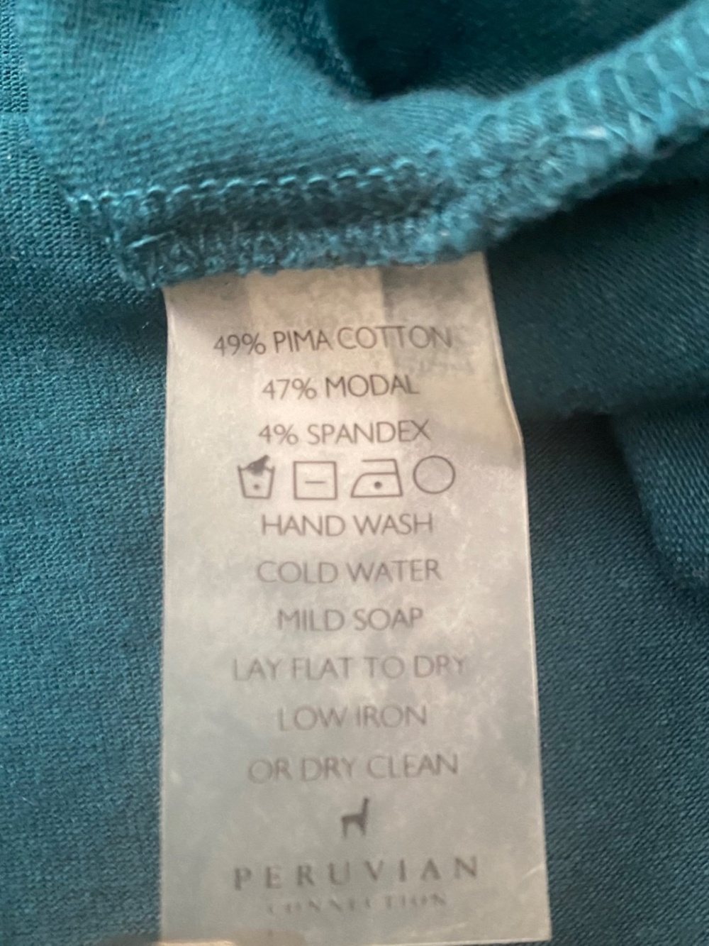 Peruvian Connection teal turtleneck size medium - Picture 5 of 5